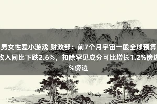 男女性爱小游戏 财政部：前7个月宇宙一般全球预算收入同比下跌2.6%，扣除罕见成分可比增长1.2%傍边