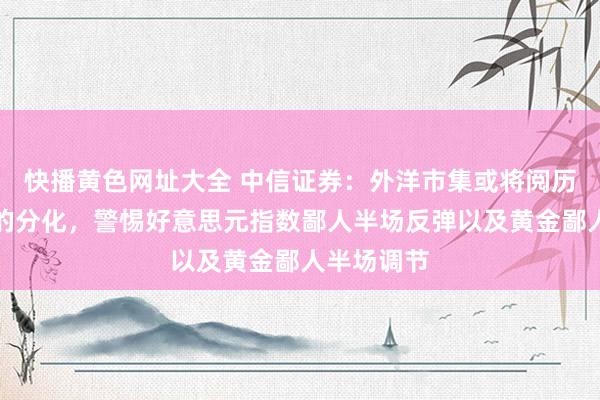 快播黄色网址大全 中信证券：外洋市集或将阅历盘曲半场的分化，警惕好意思元指数鄙人半场反弹以及黄金鄙人半场调节